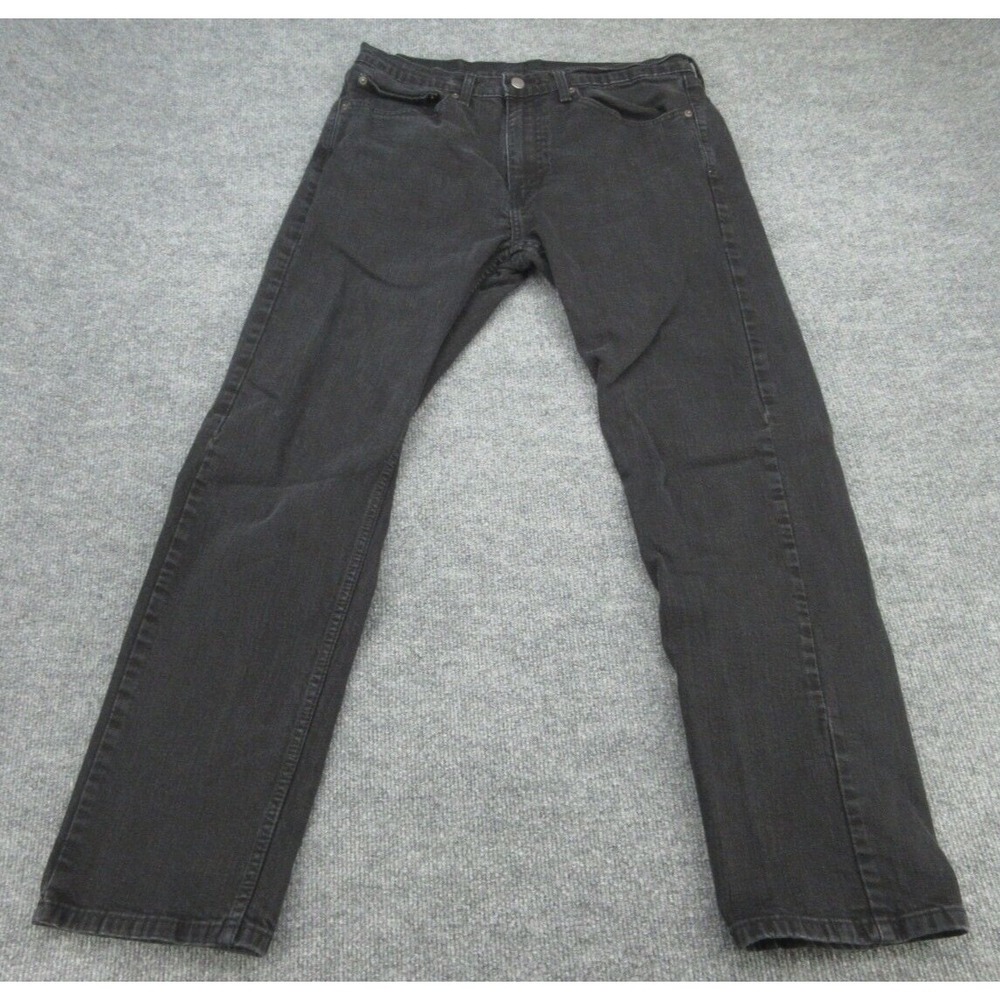 Levi's Mens Jeans 505 Regular Fit Black Faded Denim Straight Leg 34x32